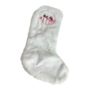 NEW Kylie Cosmetics White Faux Fur Christmas Stocking Pink Lips Limited Edition